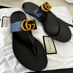 GUCCI - 100% AUTHENTIC -  Lifford Nero Sandals Excellent Condition Size 39
